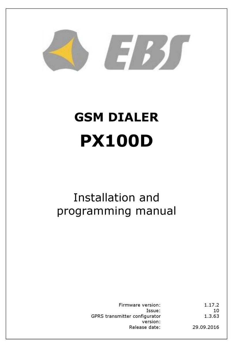 EBS PX100D Installation and programming manual