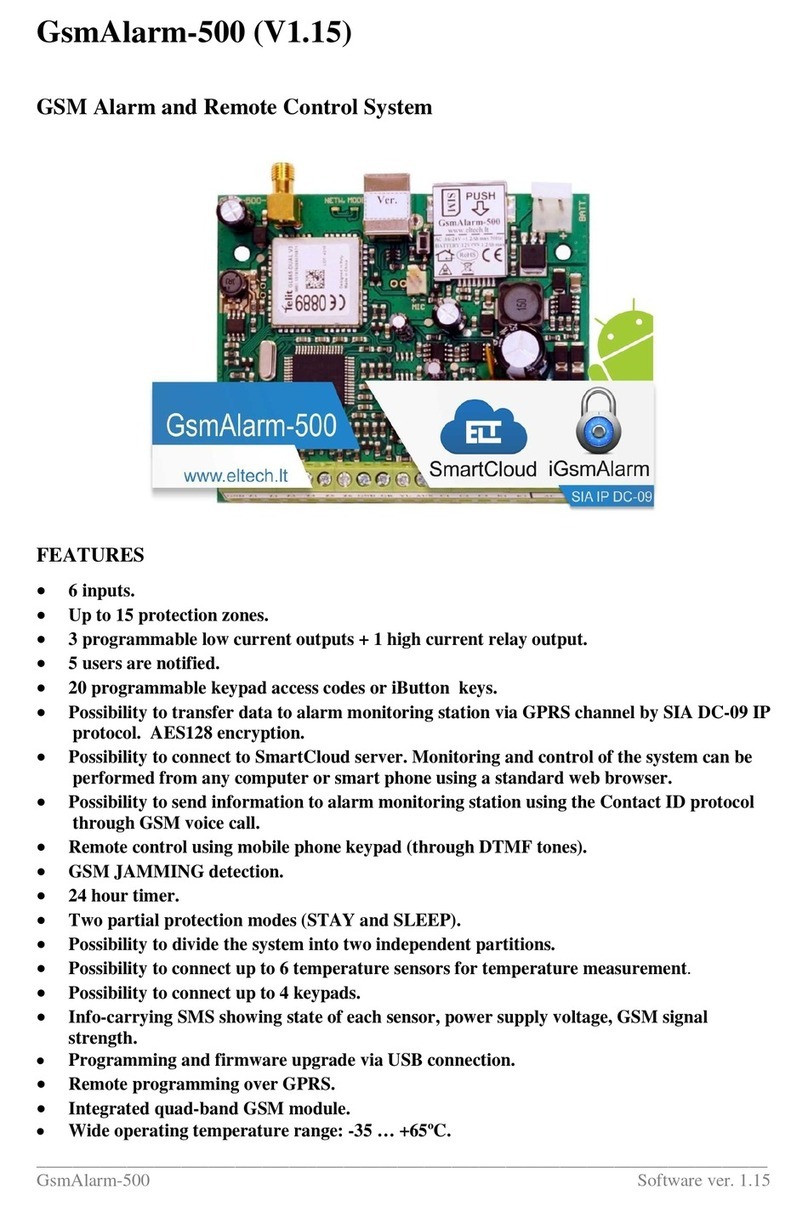 eltech GsmAlarm-500 User manual
