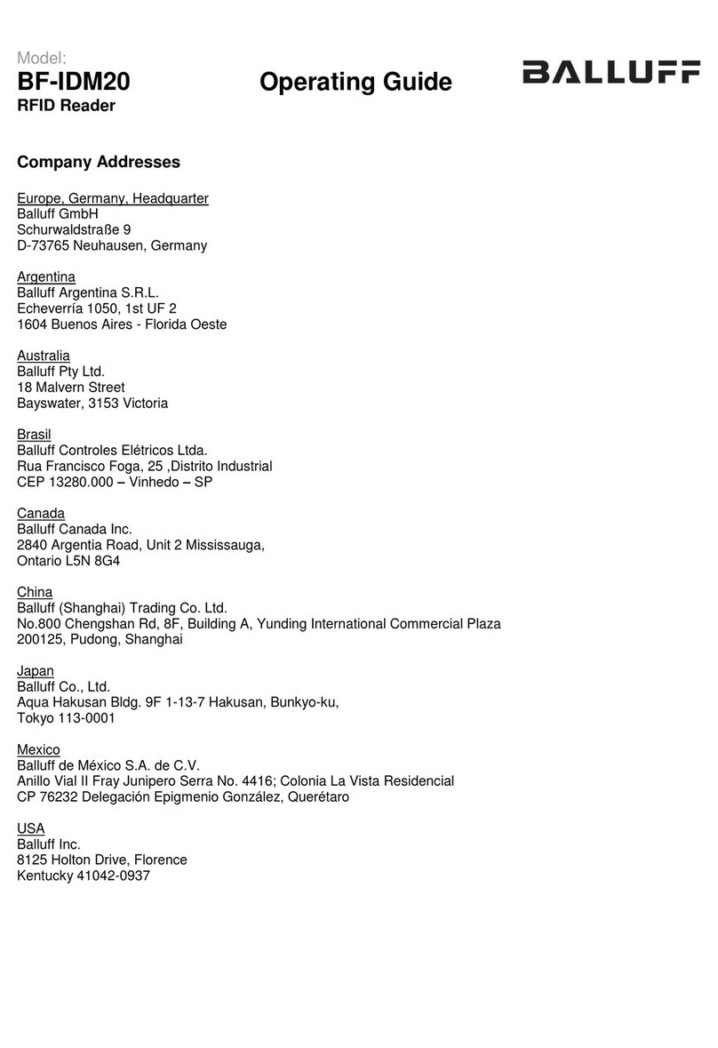 Balluff BF-IDM20 operating guide