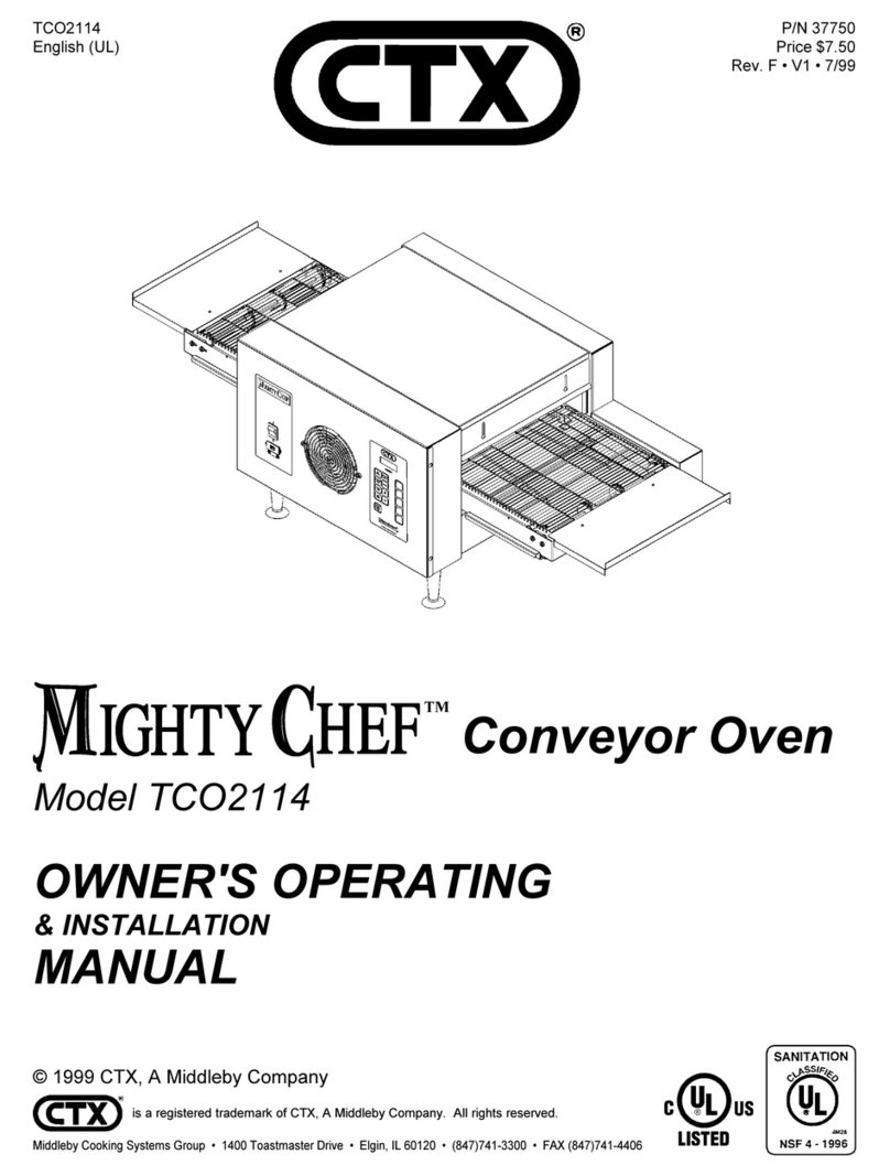 Middleby CTX Mighty Chef TCO2114 Owner's operating & installation manual Middleby CTX Mighty Chef TCO2114 Owner's operating & installation manual