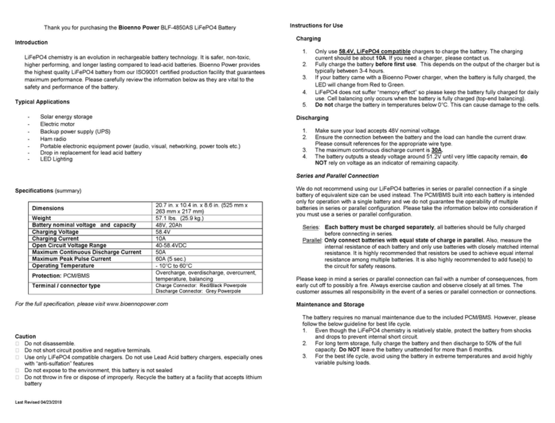 Bioenno Power BLF-4850AS User manual