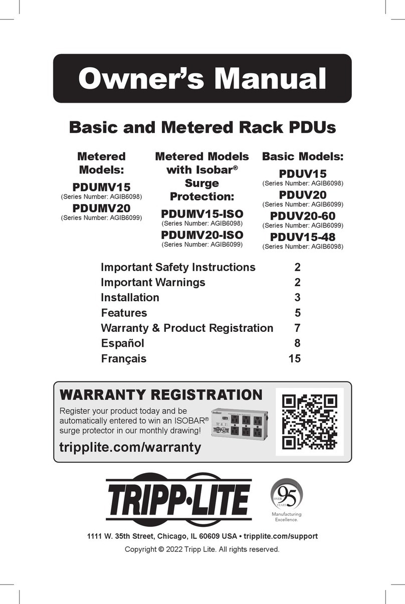 Tripp Lite PDUMV15-ISO User manual