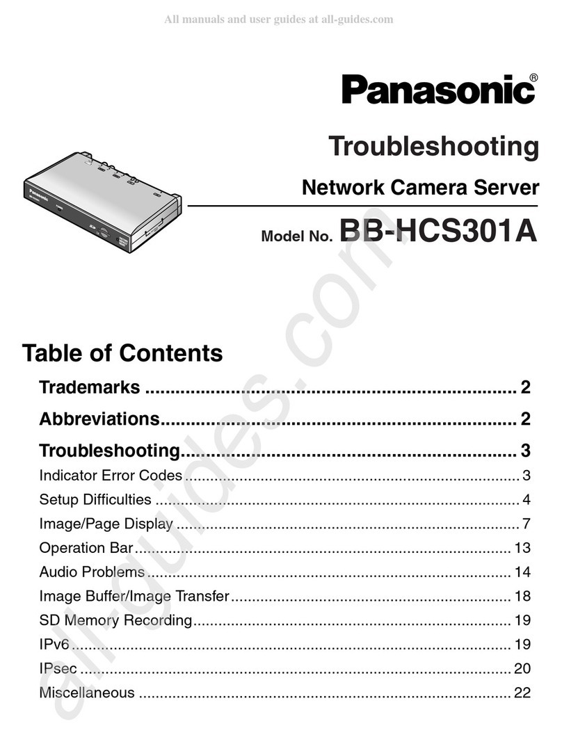 Panasonic BB-HCS301A - Network Camera Server Operating instructions