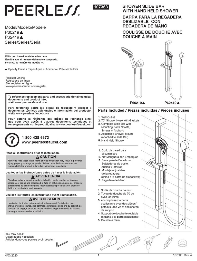 PEERLESS Xander P60219 Series installation instructions