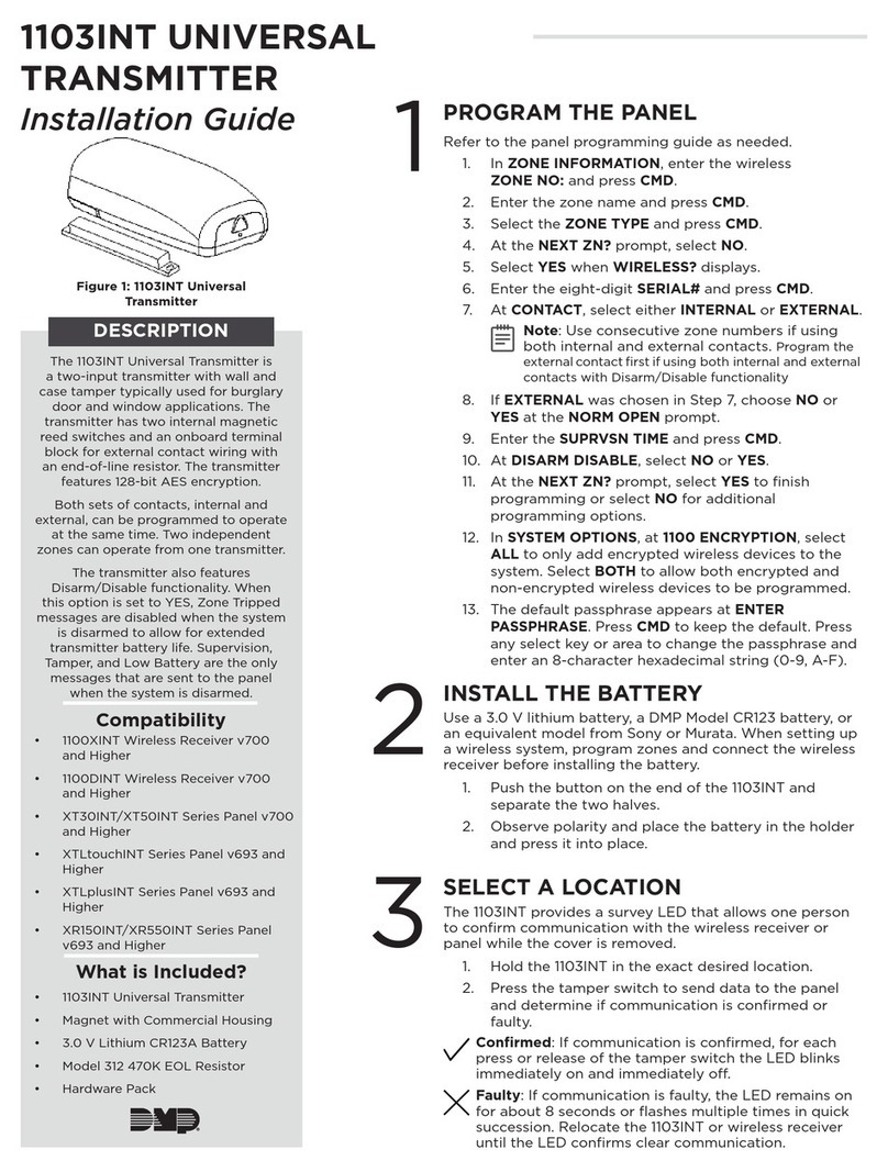 DMP Electronics 1103INT installation guide