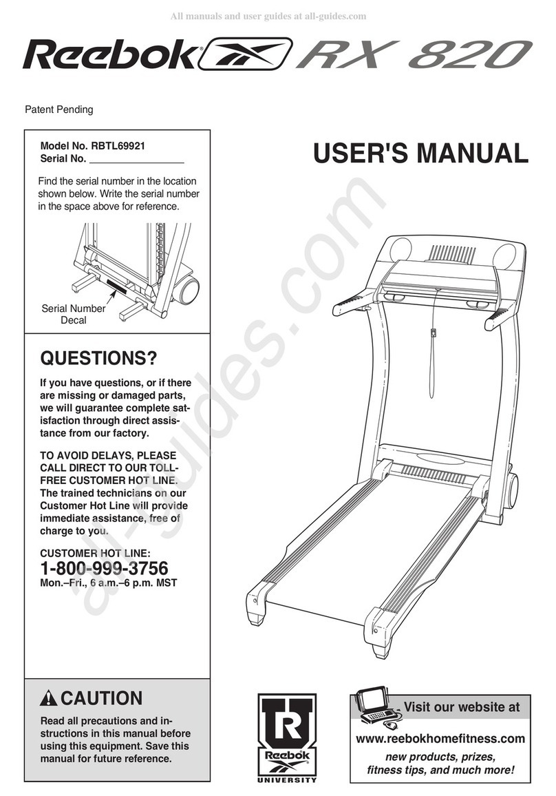 Reebok RX 820 User manual
