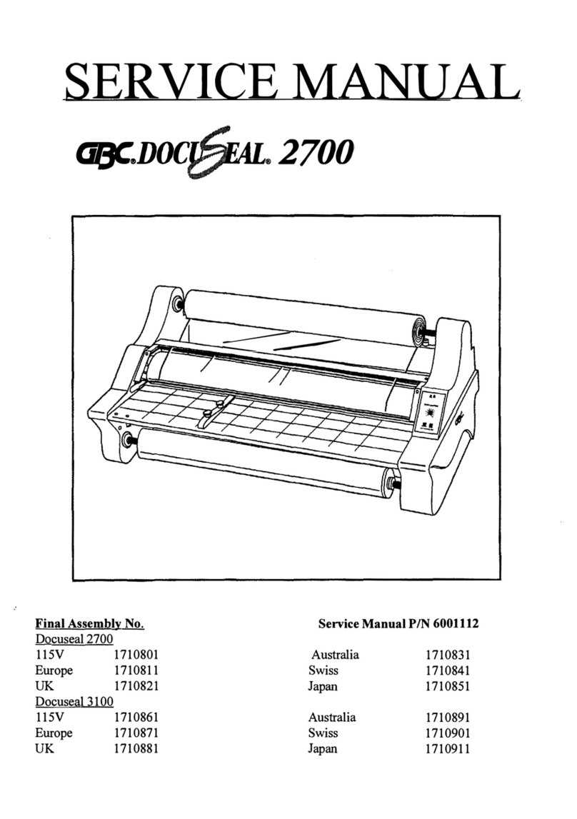 GBC Docuseal 2700 Service manual