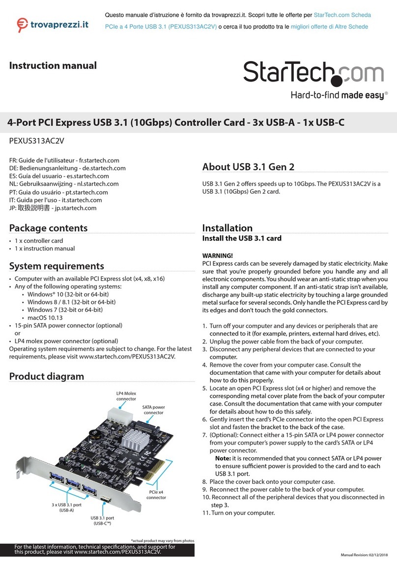 StarTech.com PEXUS313AC2V User manual