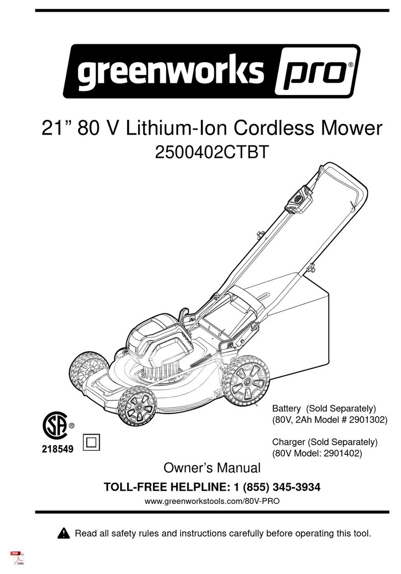 GreenWorks Pro 2500402CTBT User manual