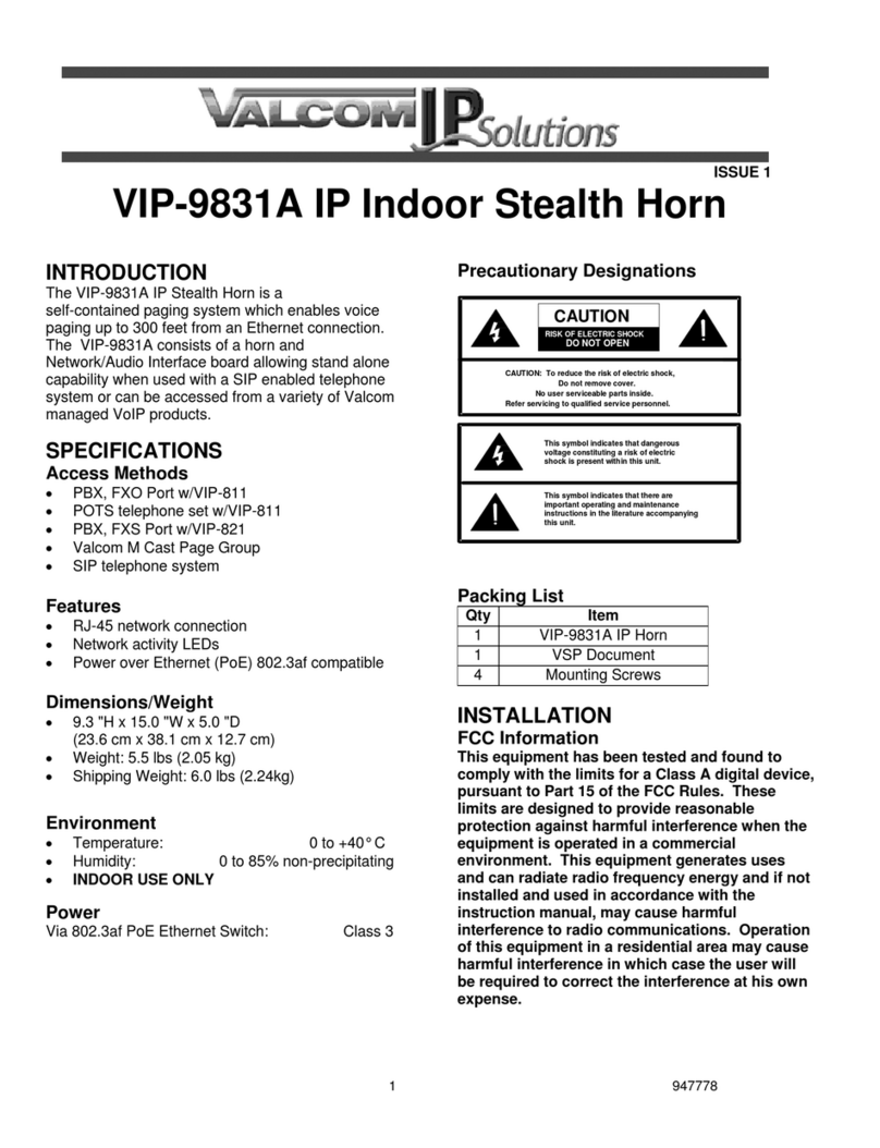 Valcom VIP-9831A User manual