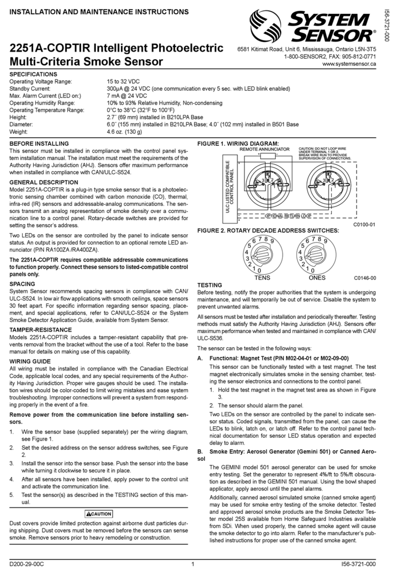 System Sensor 2251A-COPTIR User manual