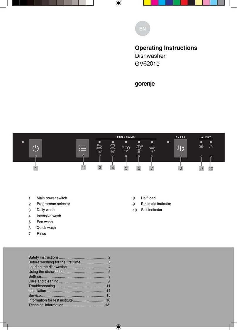 Gorenje GV62010 operating instructions