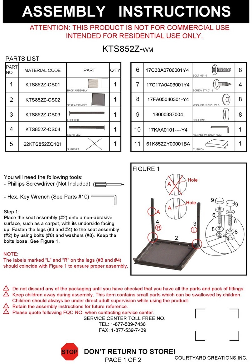 Courtyard Creations KTS852Z-WM User manual