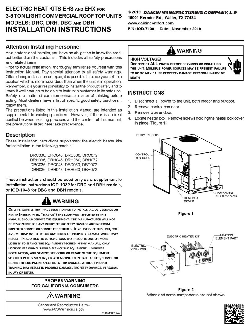 Daikin EHS Series installation instructions