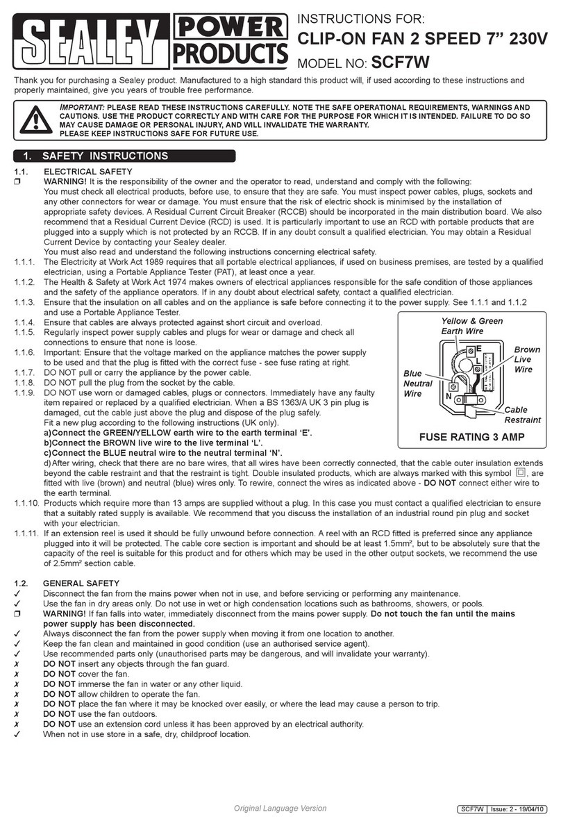 Sealey Power Products SCF7W User manual