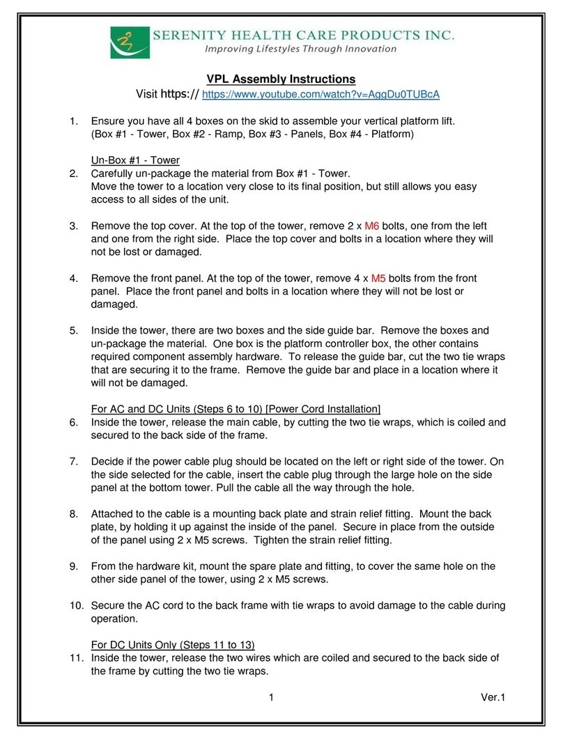 Serenity VPL Assembly instructions