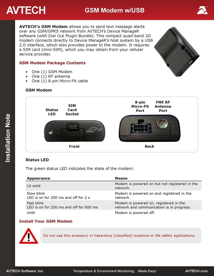 Avtech MOD-GSM-1 Installation and operation manual