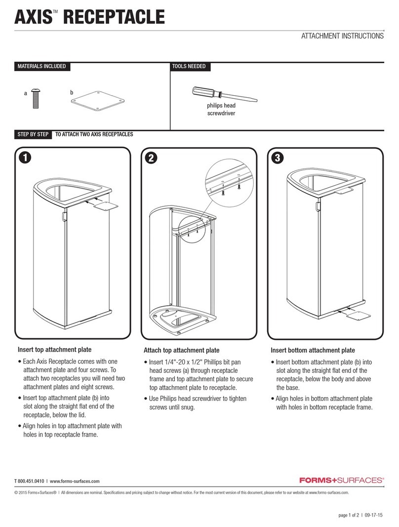 Forms + Surfaces AXIS RECEPTACLE Attachment instructions Forms + Surfaces AXIS RECEPTACLE Attachment instructions