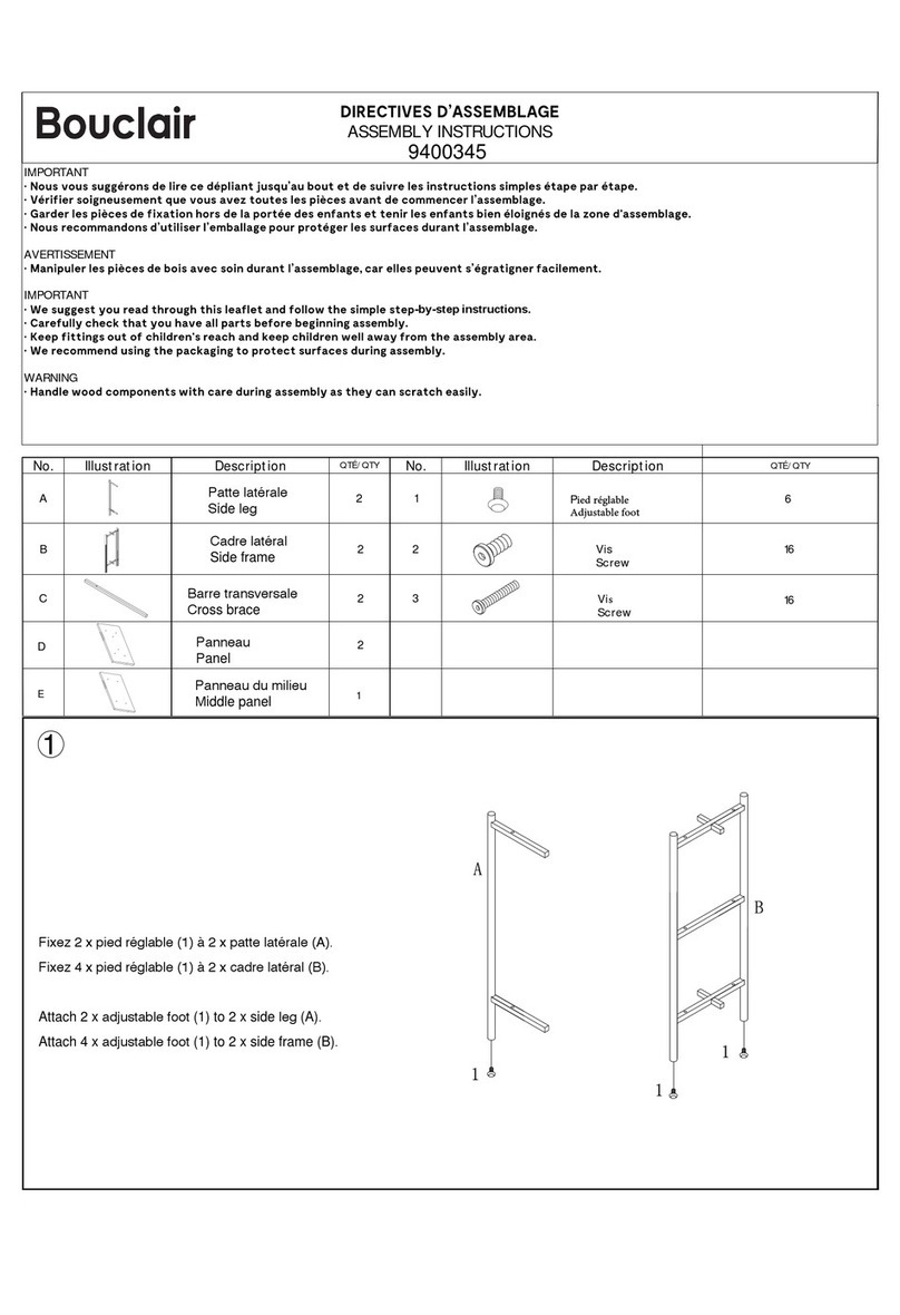 Bouclair 9400345 Assembly instructions