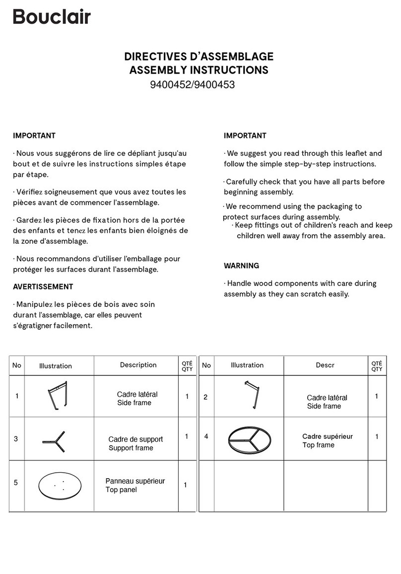Bouclair 9400452 User manual Bouclair 9400452 User manual