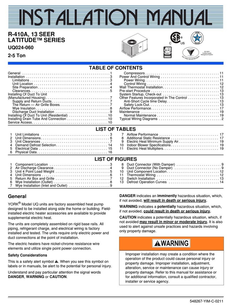 York Latitude UQ024-060 User manual