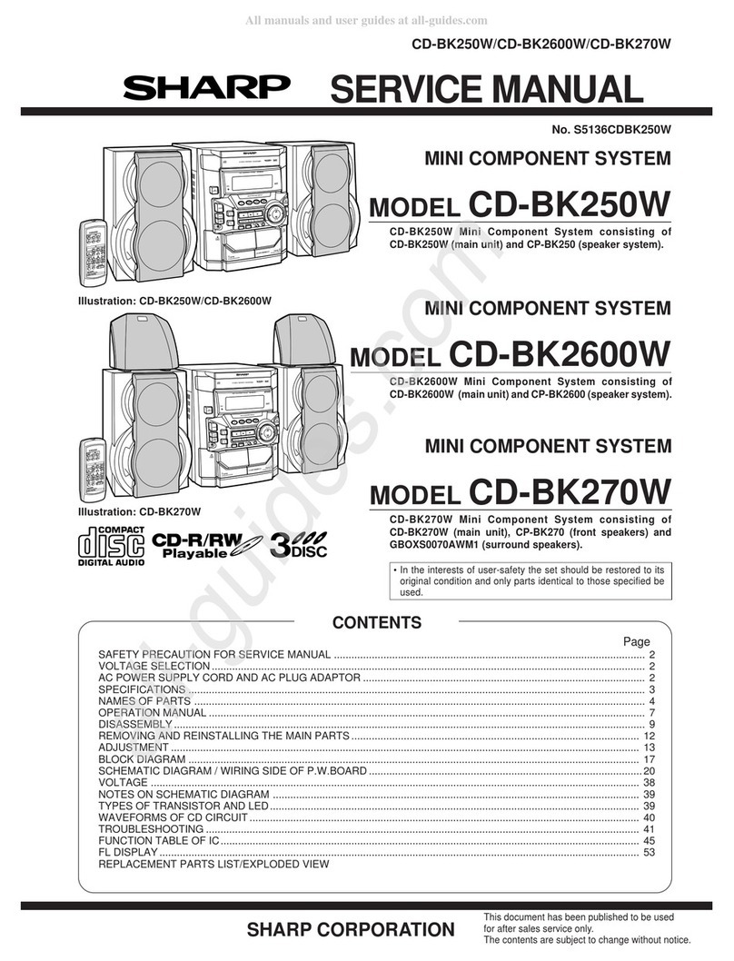 Sharp CD-BK250W User manual