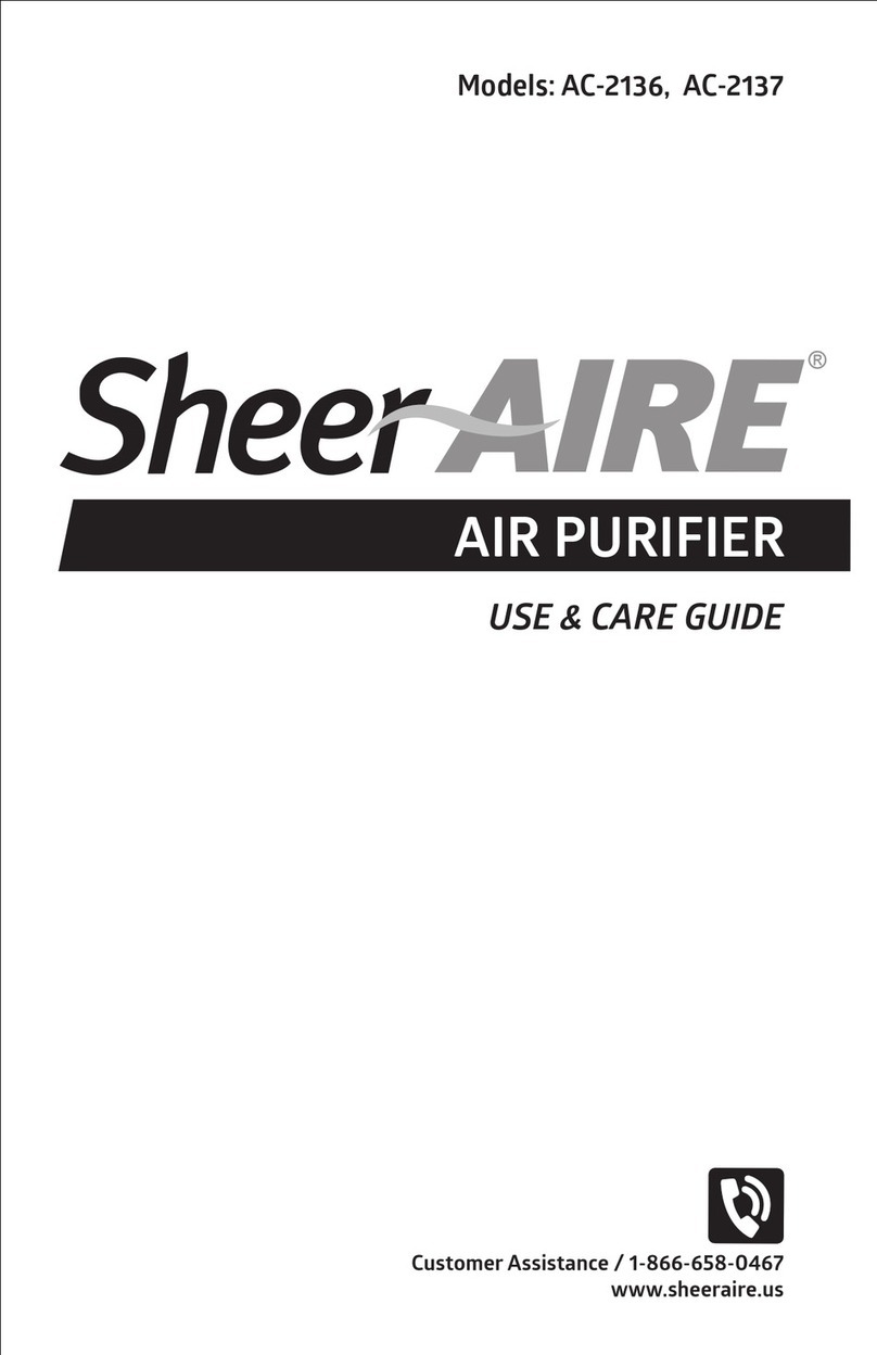 SheerAIRE AC-2136 Use & care guide