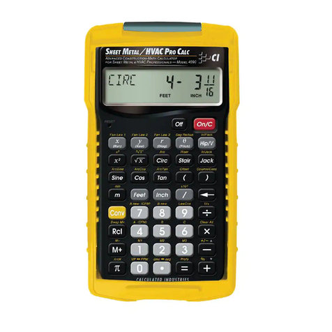 Calculated Industries Sheet Metal/HVAC Pro Calc User manual