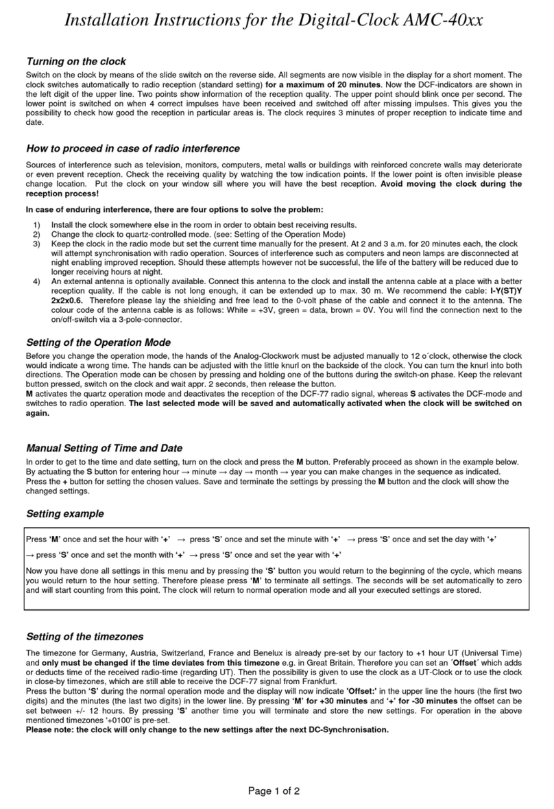 Seniorenuhr AMC-40 Series installation instructions