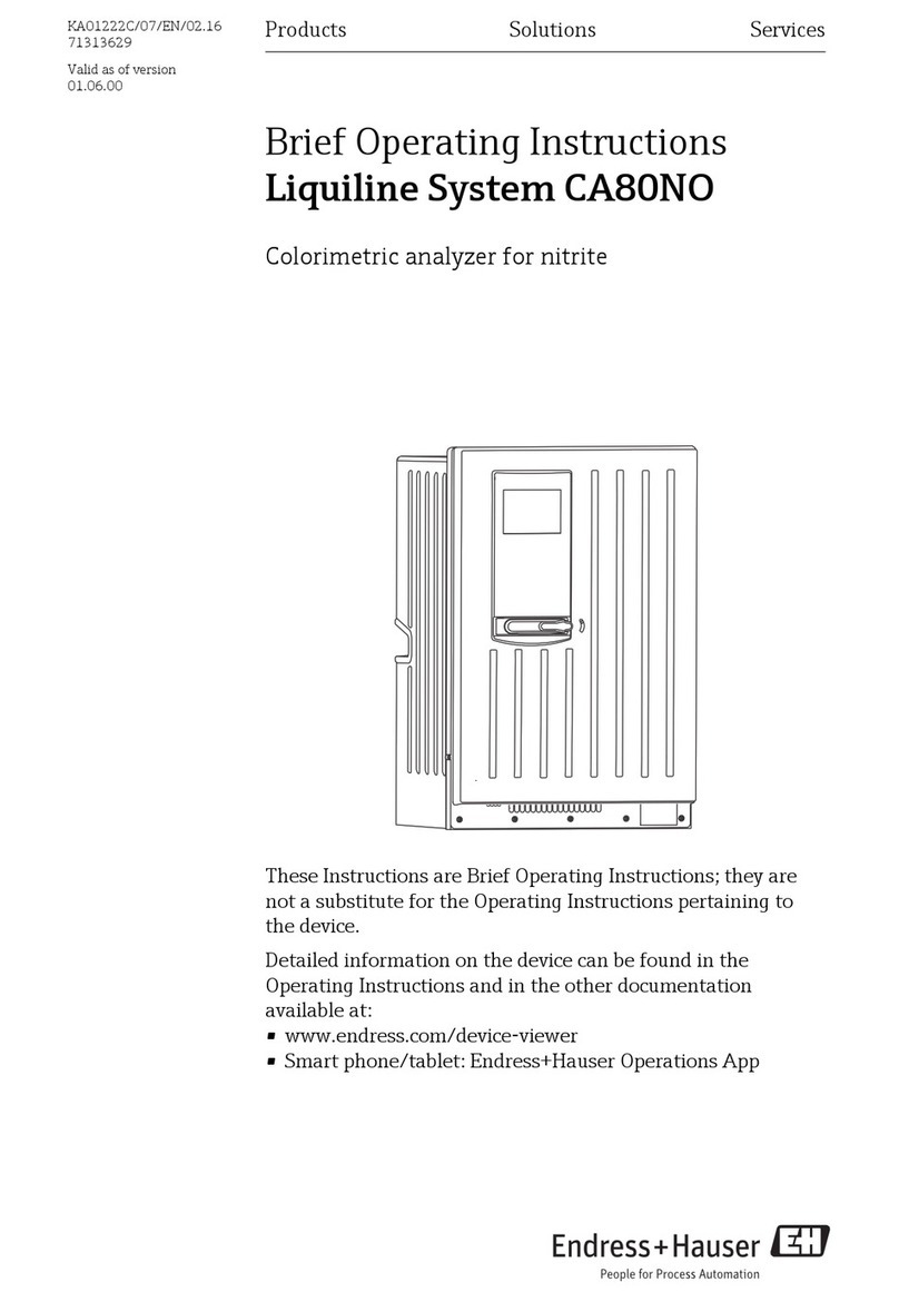 Endress+Hauser Liquiline System CA80NO Brief operating instructions Endress+Hauser Liquiline System CA80NO Brief operating instructions