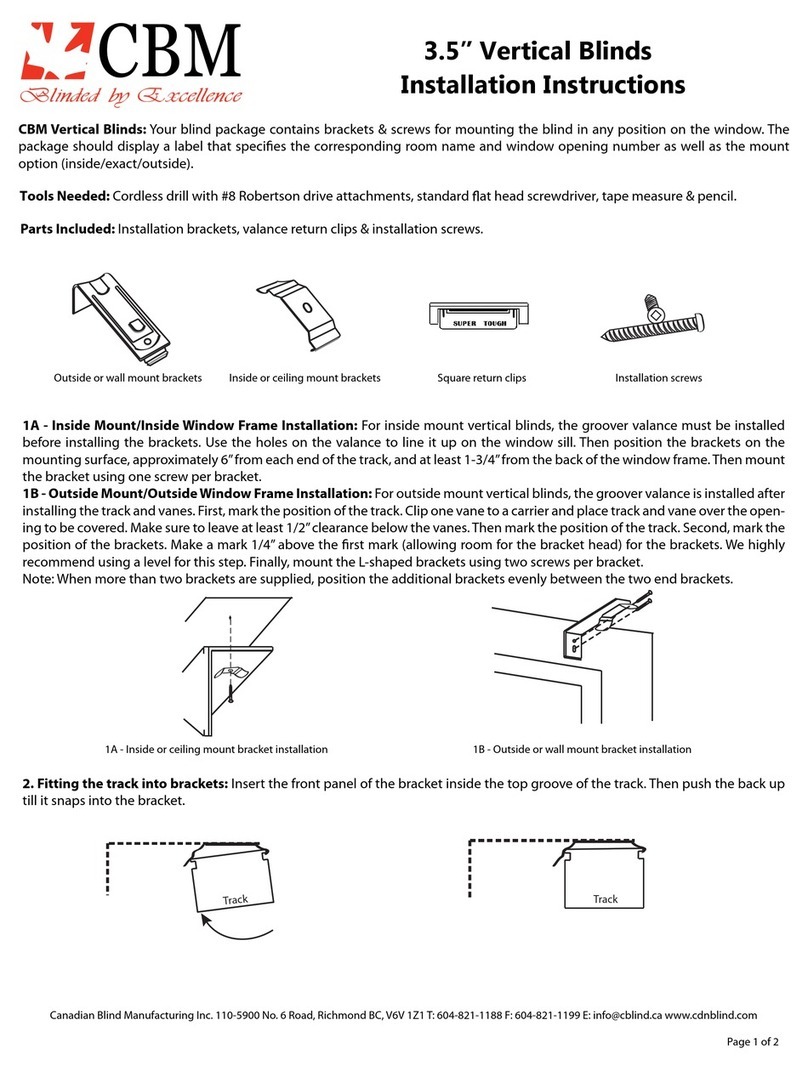 CBM 3.5 Vertical Blinds installation instructions