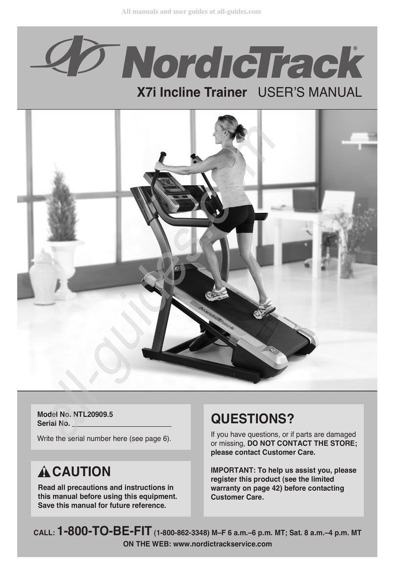 NordicTrack X7i Incline Trainer User manual