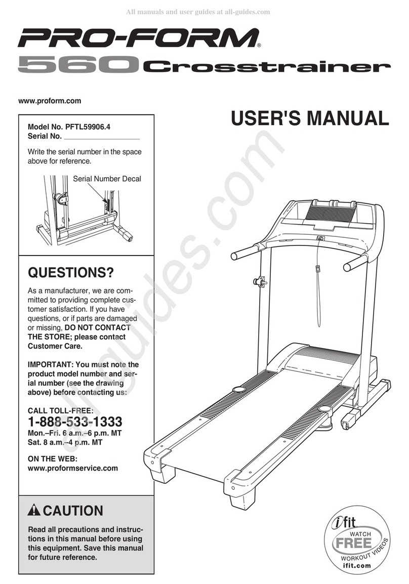 Pro-Form 560 Crosstrainer User manual