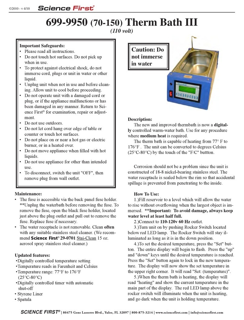 Science First Therm Bath III manual