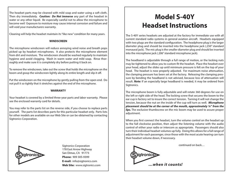 Sigtronics S-40Y Series User manual