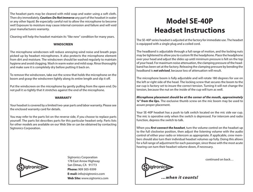 Sigtronics SE-40P Series User manual
