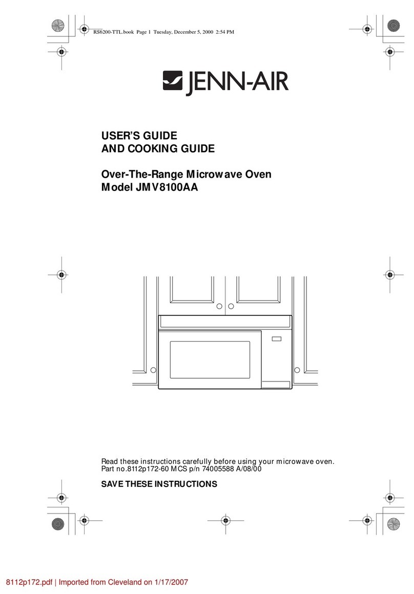 Jenn-Air JMV8100AA User's guide and cooking guide