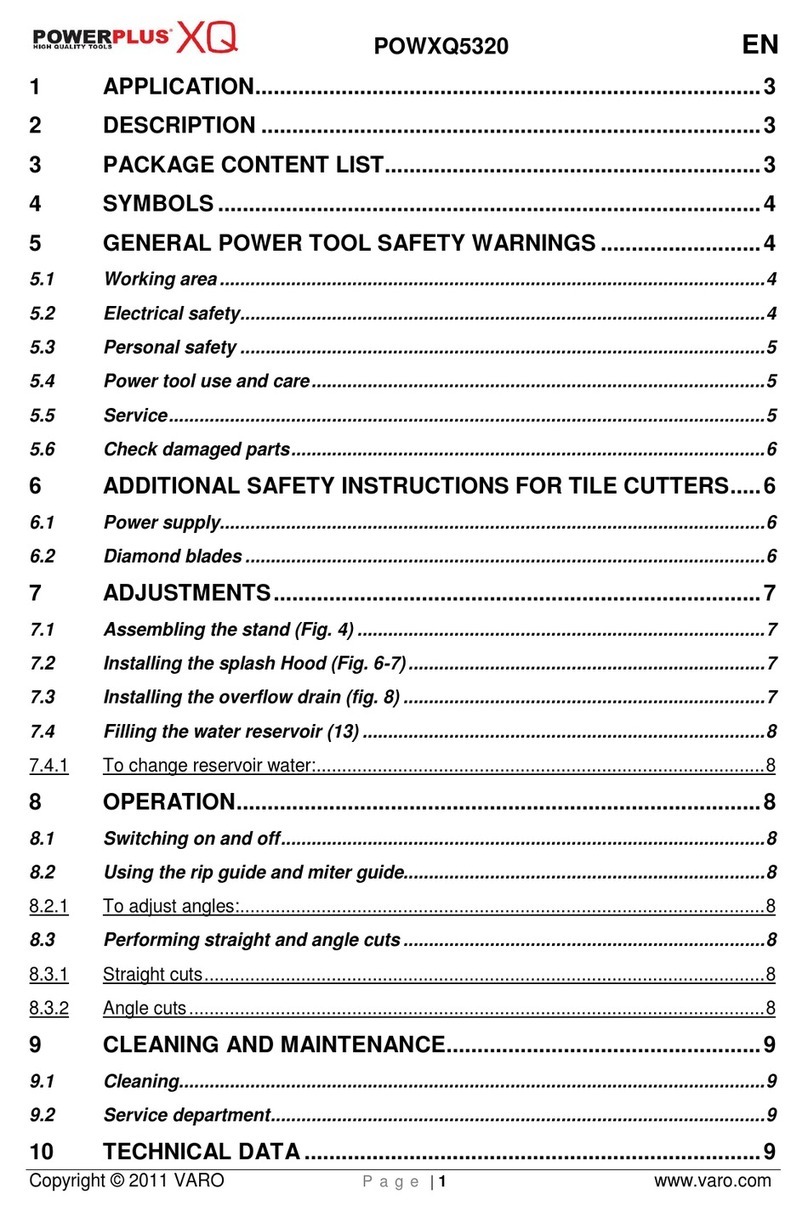 VARO POWERplus XQ POWXQ5320 manual