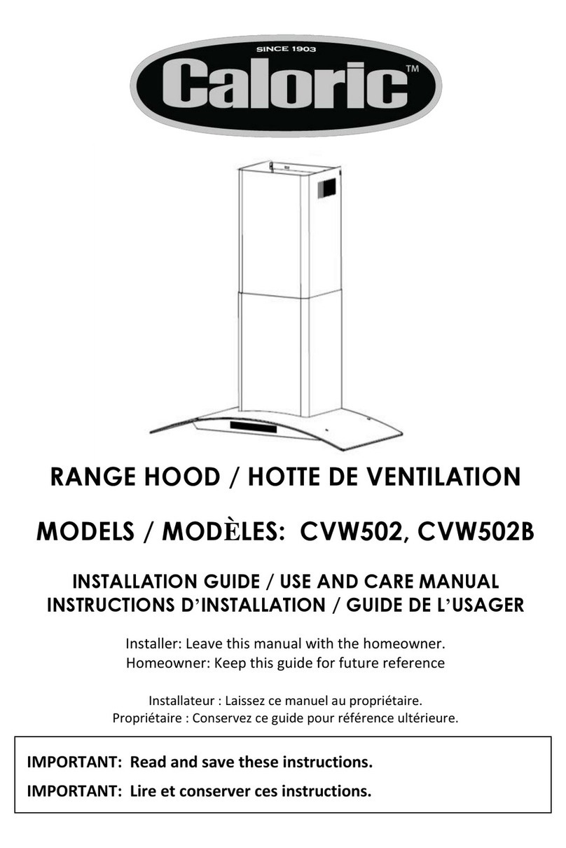 Caloric CVW502 installation guide