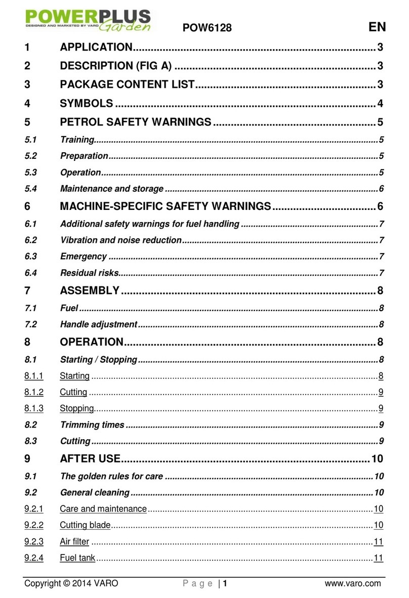 VARO POWERplus Garden POW6128 User manual