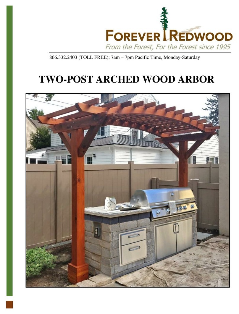 Forever Redwood TWO-POST ARCHED WOOD ARBOR User manual