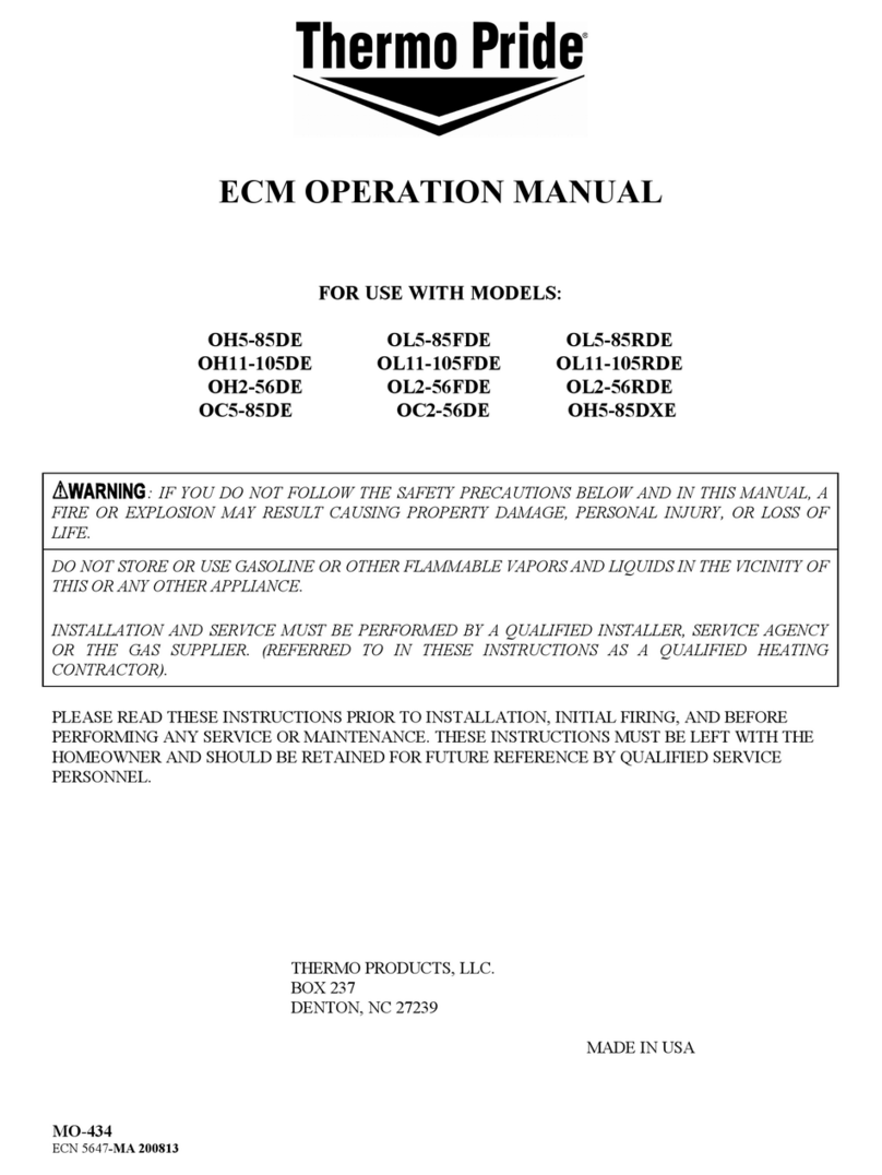 Thermo Pride OH5-85DE User manual Thermo Pride OH5-85DE User manual
