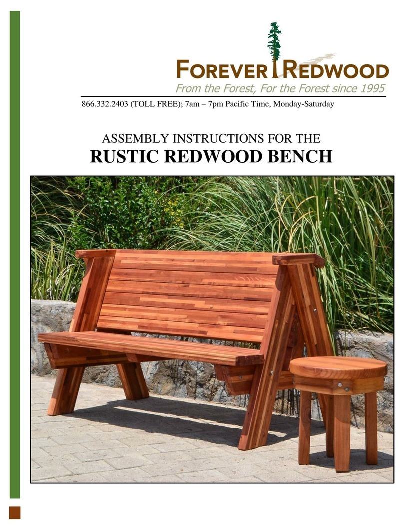 Forever Redwood RUSTIC REDWOOD BENCH Assembly instructions Forever Redwood RUSTIC REDWOOD BENCH Assembly instructions