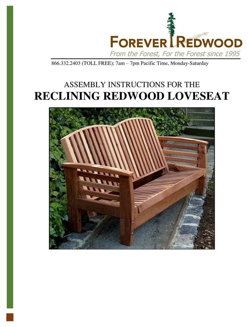Forever Redwood RECLINING REDWOOD LOVESEAT User manual