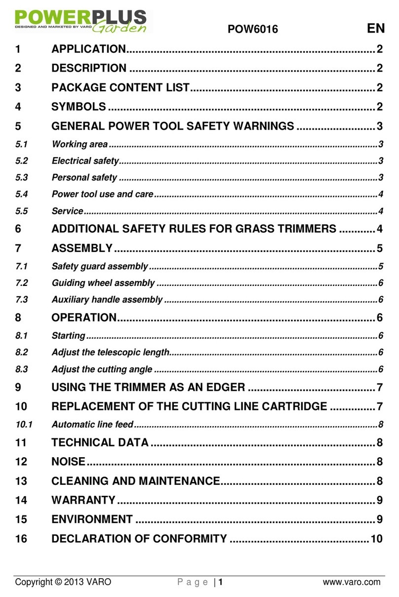 VARO POWERplus Garden POW6016 manual