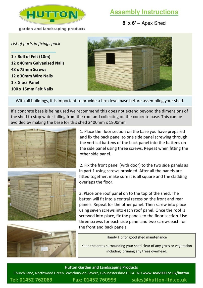 HUTTON Apex Shed User manual HUTTON Apex Shed User manual