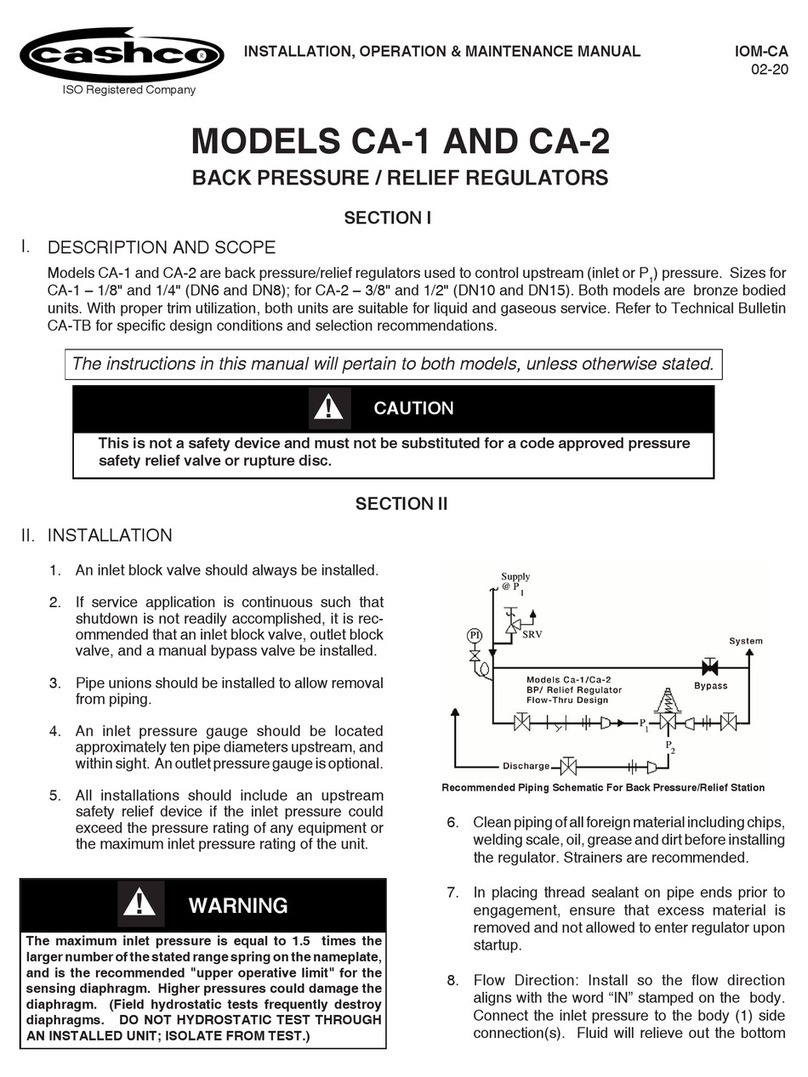 cashco CA1 Installation, operation & maintenance manual cashco CA1 Installation, operation & maintenance manual