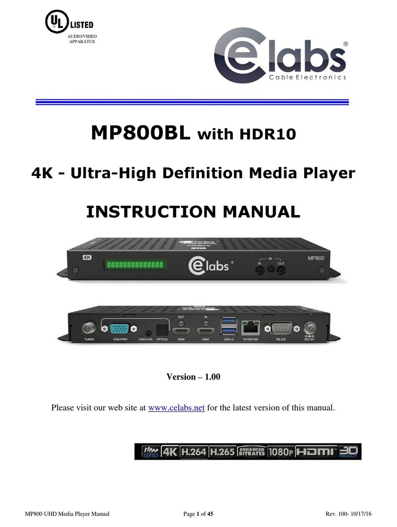 Cable Electronics MP800BL instruction manual