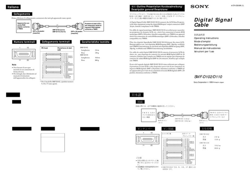Sony SMF-D102 operating instructions