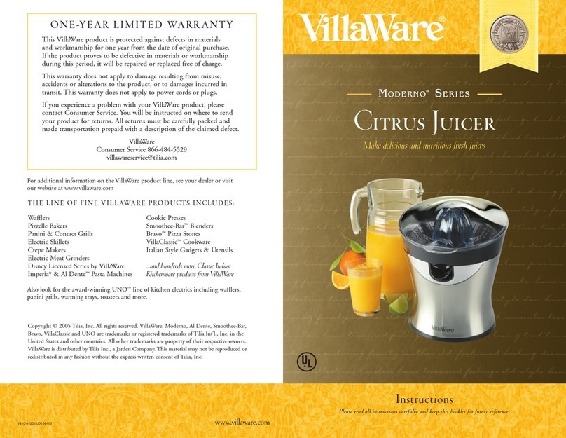 Villaware Moderno Series instructions